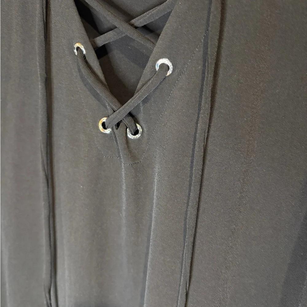 Michael‎ Kors Black Sleeveless V-Neck Tie Dress - Women's Size M